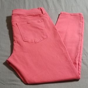 Loft Super Skinny Coral Jean's Size 16